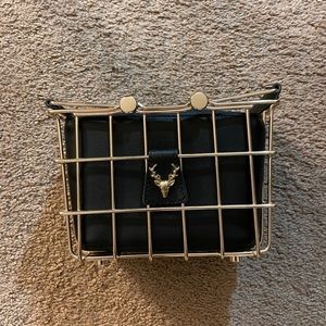 Mini crossbody bag/clutch，black and gold